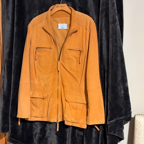 Marina Rinaldi Jackets & Blazers - Marina Rinaldi Orange Leather Jacket